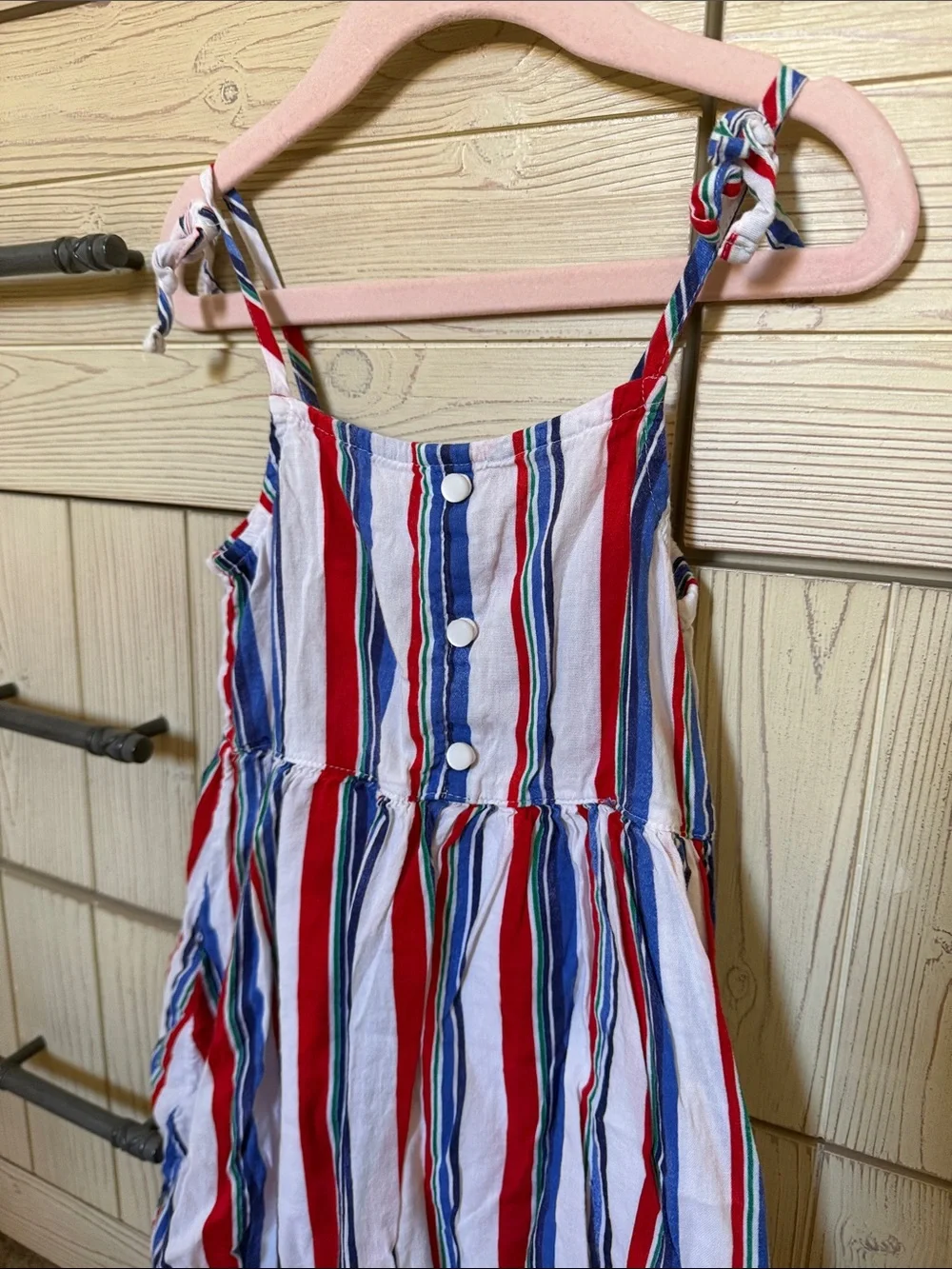 Old Navy Red, White & Blue Striped Tie-Shoulder Sundress